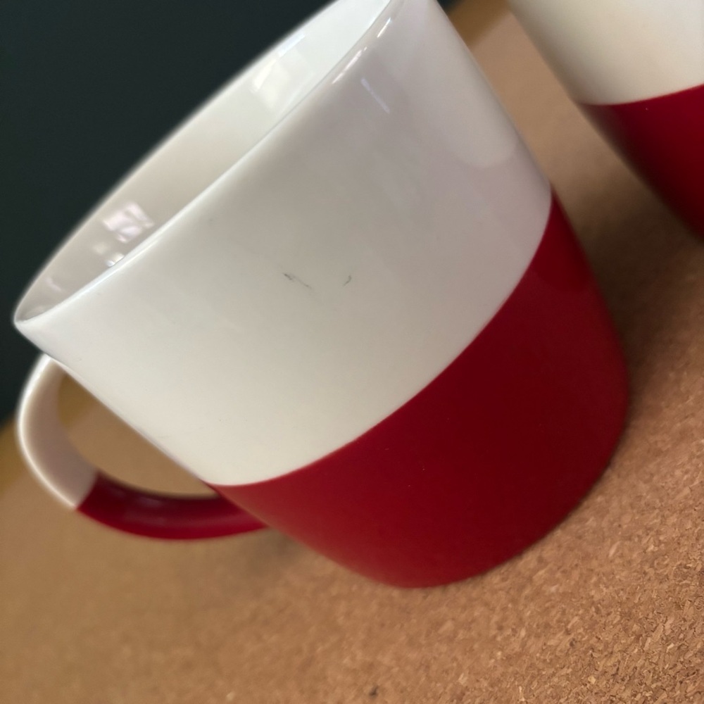 Starbucks Red and White Ceramic Mugs - Picture 6 of 8